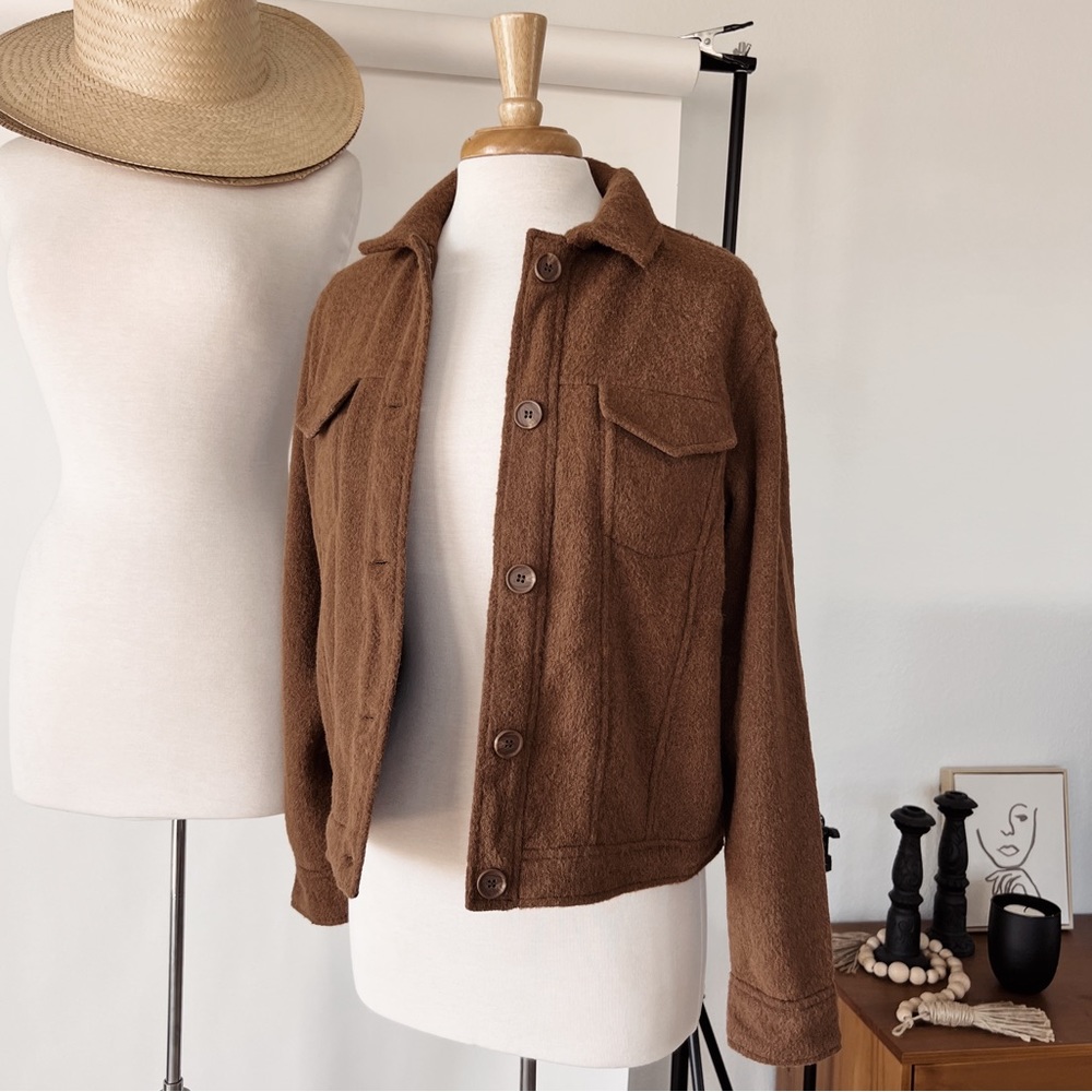 Brown Fleece Shacket - Picture 1 of 4